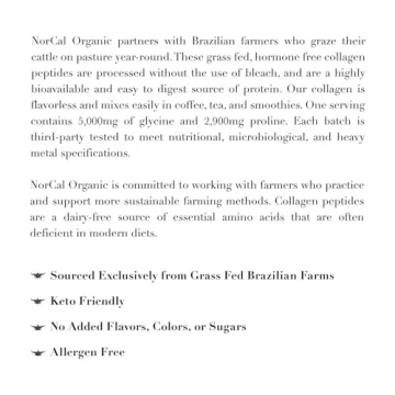 Norcal Hydrolyzed Collagen Peptides - 20g Protein Pure Supplement