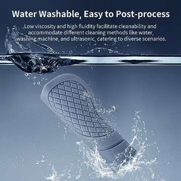 ANYCUBIC Water Washable ABS-Like 3D Printer Resin, High Toughness and Durability, High Precision and Easy to Post-process, Low odor, Wide Compatibility for all LCD Resin 3D Printers (Grey, 1kg)