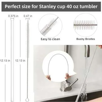 Durable 12 Inch Tritan Straw for Stanley Cup 40/30 oz
