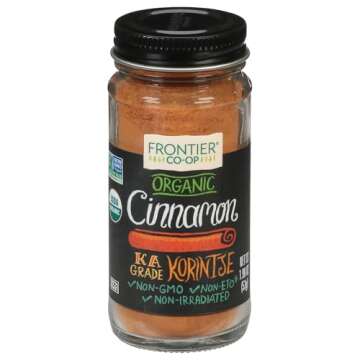 Frontier Co-op Organic Ground Cinnamon - 1.9 Ounce Bottle, Gourmet Quality