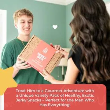 Beef Jerky Gift Basket for Men – Exotic Jerky Variety Pack with Pork Rinds, Venison, Chicken, & Beef Sticks – Healthy Meat Snacks – Unique Birthday Gifts for Men Who Want Nothing