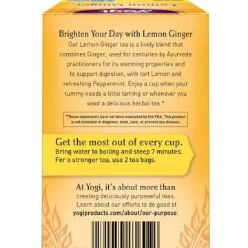 Yogi Tea - Lemon Ginger (6 Pack) - Supports Healthy Digestion - 96 Tea Bags