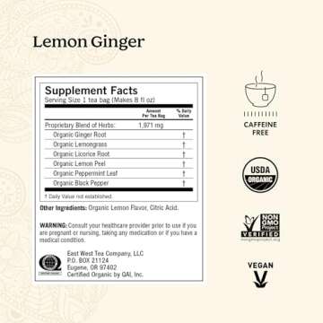 Yogi Tea - Lemon Ginger (6 Pack) - Supports Healthy Digestion - 96 Tea Bags