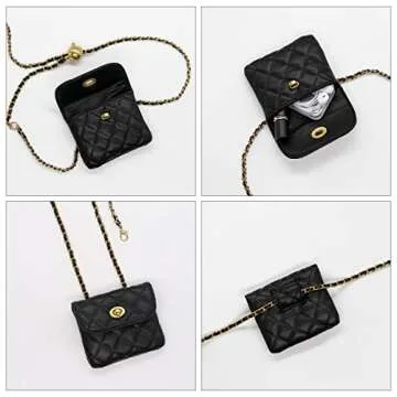 YAMEIZE Stylish PU Leather Chain Belt Bag for Women