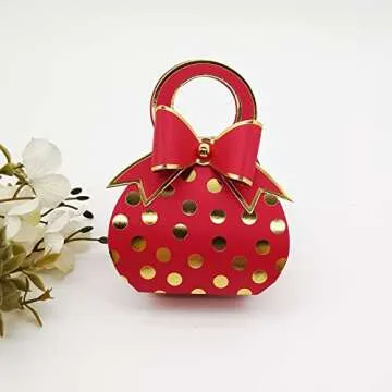 Elegant 50-Pcs Red and Gold Favor Boxes for All Events