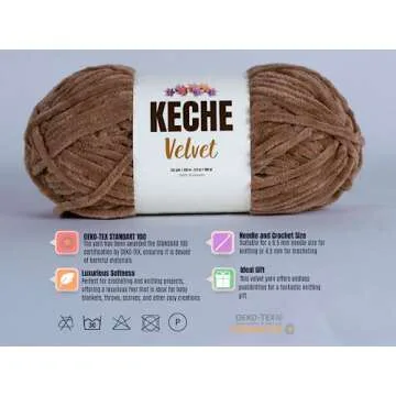 Keche Velvet Yarn for Plush Projects - Perfect for All Crafters