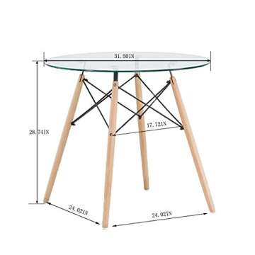 GreenForest Round Glass Dining Table - Modern & Chic Dining Solution