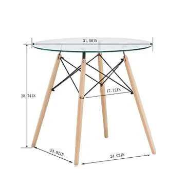 GreenForest Round Glass Dining Table - Modern & Chic Dining Solution