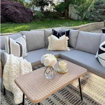 YITAHOME 4 Pieces Wicker Patio Furniture Set with Cushions