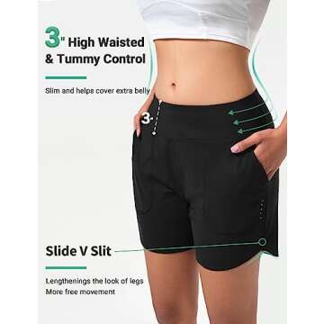 BVVU Women’s Stylish Quick-Dry Swim Board Shorts