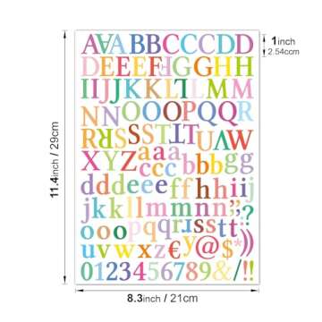 YMSDZHL 10 Sheets 1320 Alphabet Stickers Letter Sticker Vinyl Self-Adhesive Number Vinyl Stickers, M...