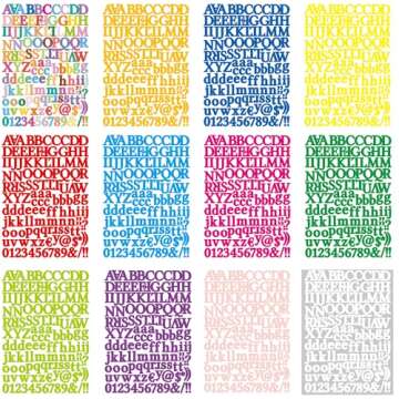 YMSDZHL 10 Sheets 1320 Alphabet Stickers Letter Sticker Vinyl Self-Adhesive Number Vinyl Stickers, Mailbox Numbers Labels DIY Crafts Art Making, Decals for Sign,Notebook,Classroom Decor