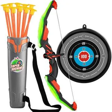 LED Bow and Arrow Set for Kids with Target & Quiver