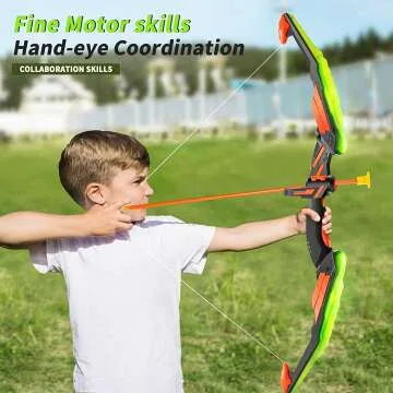 LED Bow and Arrow Set for Kids with Target & Quiver