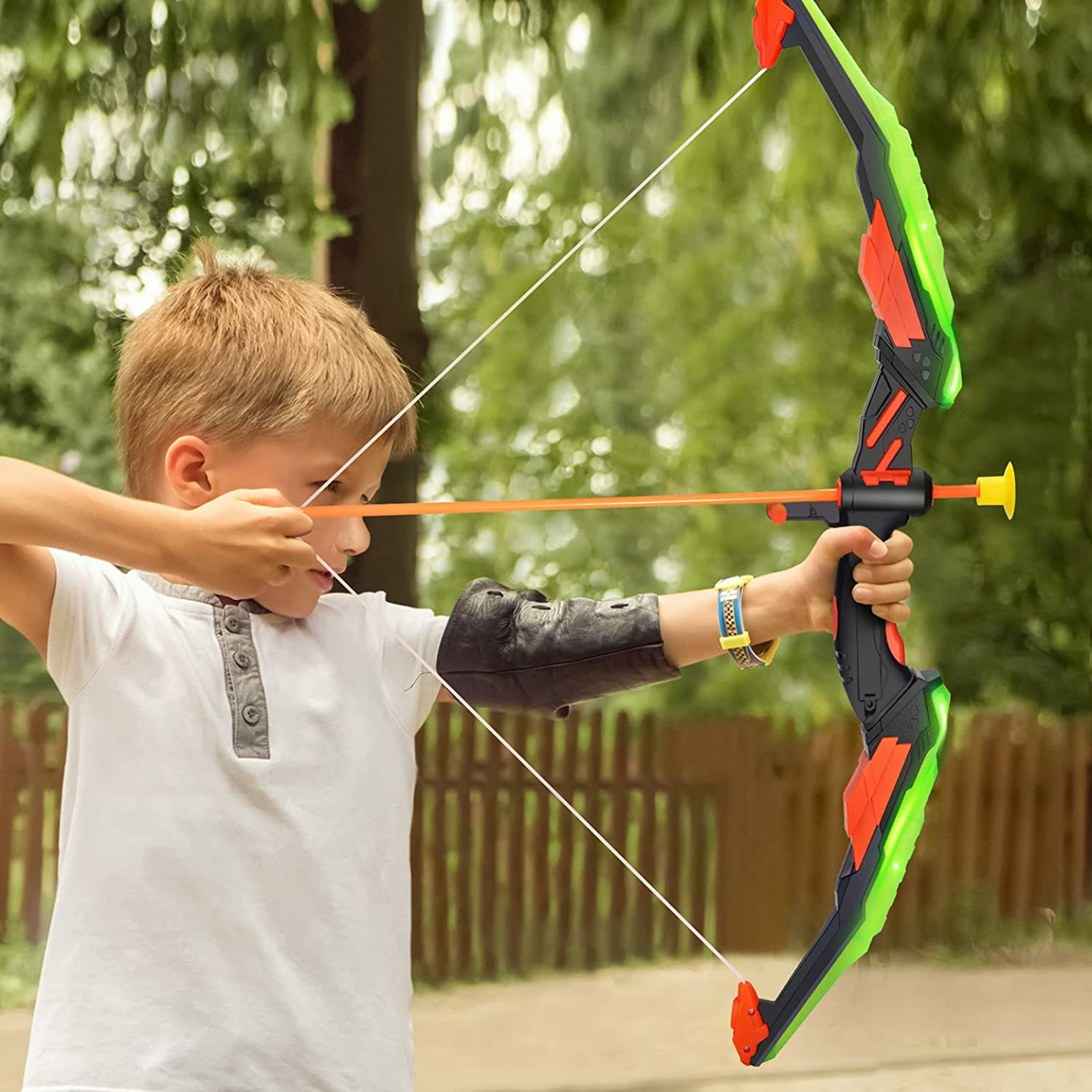 LED Bow and Arrow Set for Kids with Target & Quiver