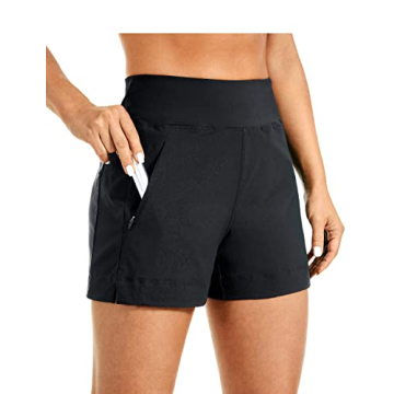 CRZ YOGA Women's Lightweight Mid Rise Hiking Shorts 4" for Active Adventures