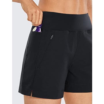 CRZ YOGA Women's Lightweight 4'' Mid Rise Hiking Shorts