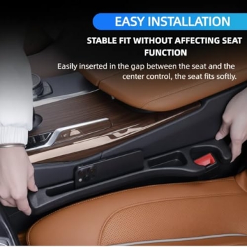 Cprnru 2 Pack Car Seat Gap Organizer, Seat Gap Filler Plug for Cars, SUVs & Trucks – Prevents Lost...
