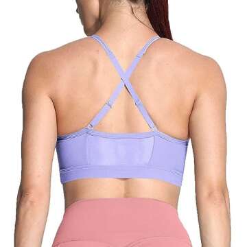 Aoxjox Sports Bras for Women Workout Fitness Ruched Training Baddie Cross Back Yoga Crop Tank Top