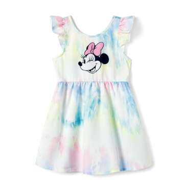 Disney Mickey and Friends Family Vacation Matching Ruffled Cami Dresses and Striped T-Shirts Sets