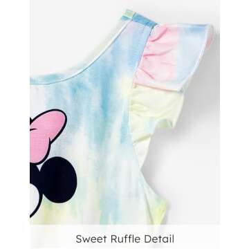 Disney Mickey and Friends Family Vacation Matching Ruffled Cami Dresses and Striped T-Shirts Sets