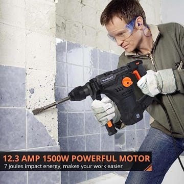 Powerful 12.3Amp Rotary Hammer Drill for Heavy-Duty Projects