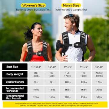 PACEARTH Weighted Vest,4lb/6lb/10lb/12lb/16lb/20lb/25lb/30lb Weight Vest with Reflective Stripe, Bod...