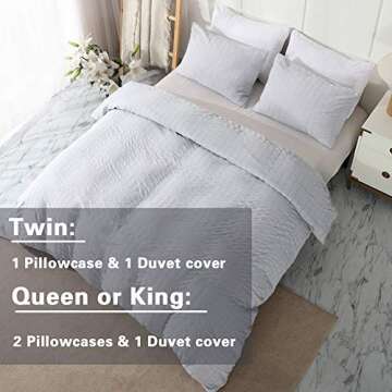 AveLom Light Gray Duvet Cover Set for Modern Bedrooms