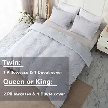 AveLom Light Gray Duvet Cover Set for Modern Bedrooms