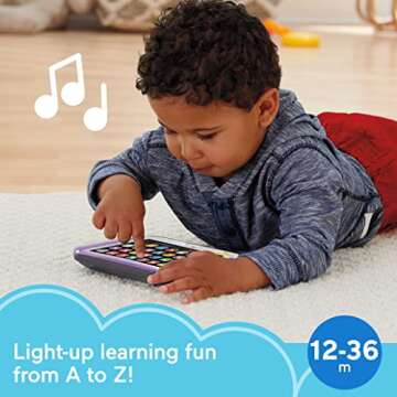 Fisher-Price Toddler Learning Toy Laugh & Learn Smart Stages Tablet with Lights & Music for Early Pr...