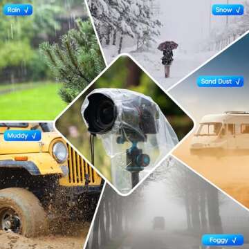 2 Pack Camera Lens Rain Cover Raincoat Clear Sleeve Protector for Sony A7R V A7 IV A7S III II A6700 A6600 A6500 A6400 A6300 A6100 A6000 A7C Nikon Z8 Z5 Z50 Z30 Z7 Z6 II D780 D7500 D5600 D3500 P1000