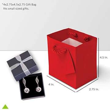 OccasionALL Red Gift Bags with Handles, Mini Christmas Totes, Holidays, Weddings, Birthdays, Valenti...