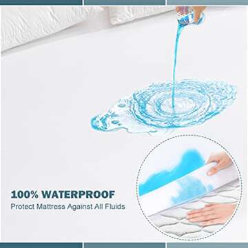 Mattress Protector King Size Waterproof, 6"-25" Fitted Deep Pocket Mattress Cover, Breathable Noiseless King Mattress Protector Bed Cover - Vinyl Free