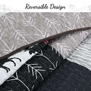 Cozy Patchwork Lodge Quilt - Rustic Bedding Set