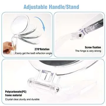 JMH 20x Magnifying Handheld Mirror for Perfect Makeup