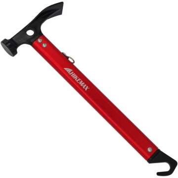 Hikemax Lightweight Outdoor Camping Hammer & Tent Stake Remover - 13 oz