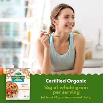 Cascadian Farm Organic Fruitful O's Breakfast Cereal, Gluten Free, Made With Whole Grain, 10.2 oz