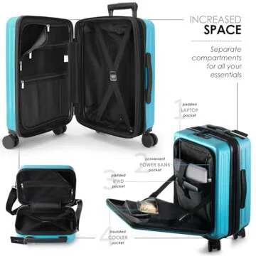 TRAVELARIM 22 Inch Expandable Carry On Luggage with Wheels
