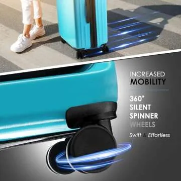 TRAVELARIM 22 Inch Expandable Carry On Luggage with Wheels