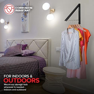 Compact Wall-Mounted Foldable Clothes Rack for Laundry