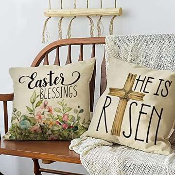 Fahrendom Easter Bunny Decorative Pillow Cover Set of 4