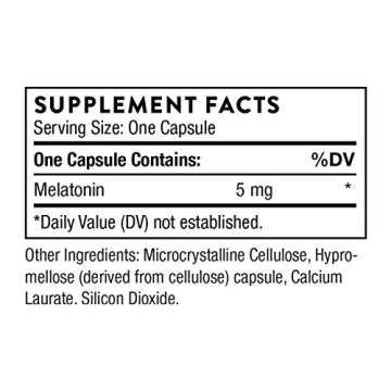 THORNE Melaton-5-5mg Melatonin - Supports Circadian Rhythms, Restful Sleep, and Relaxation - Gluten-...