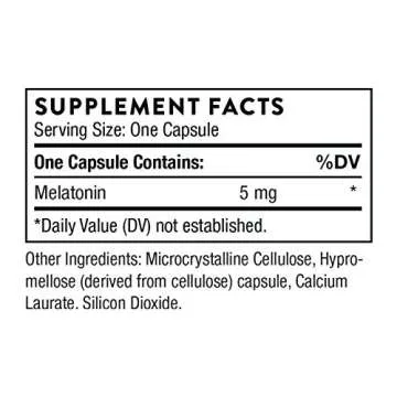 THORNE Melaton-5-5mg Melatonin - Supports Circadian Rhythms, Restful Sleep, and Relaxation - Gluten-...