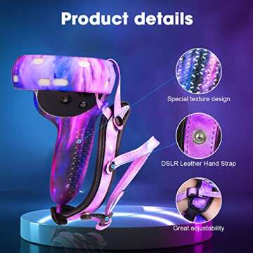 AIXOTO Controller Grips Cover for Oculus Quest 2,Anti-Leakage Silicone Face Cover for Oculus Quest 2, with Lens Protective Cover and VR Shell, Accessories Set 6-in-1 for Oculus Quest 2 (Galaxy Purple)