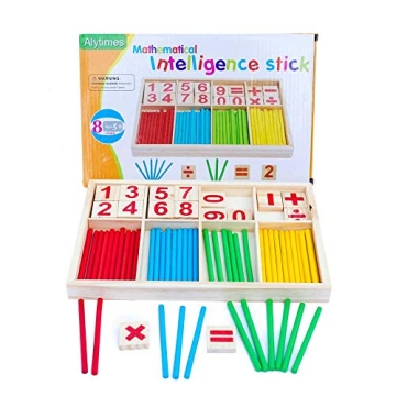 Alytimes Educational Wooden Counting Stick for Kids