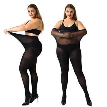 MANZI Women's Control Top Plus Size Tights – Stylish Comfort for All Occasions
