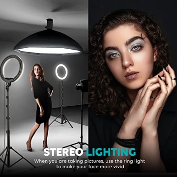 Weilisi 10" Selfie Ring Light with Tripod & Phone Holder