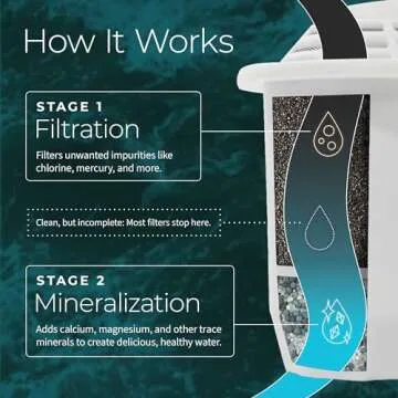 Santevia Classic Alkaline Water Filter Pitcher | Water Filtration System | Chlorine and Lead Filter | Water Purifier Pitcher | 9-Cup Home Water Filter