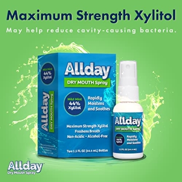 Allday Dry Mouth Spray - Effective Minty Relief Pack of 2