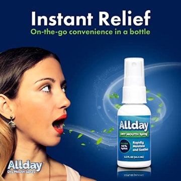 Allday Dry Mouth Spray - Effective Minty Relief Pack of 2